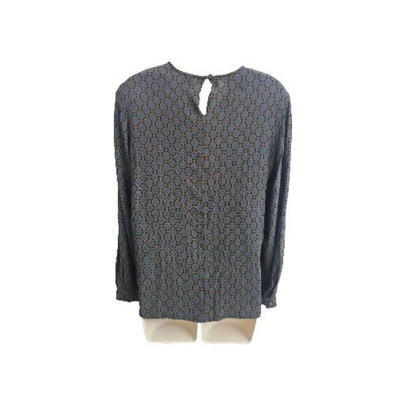 Y2K Boho Blouse - Vintage Green Paisley Round Neck Size 10 JH Collectibles - Picture 4 of 9